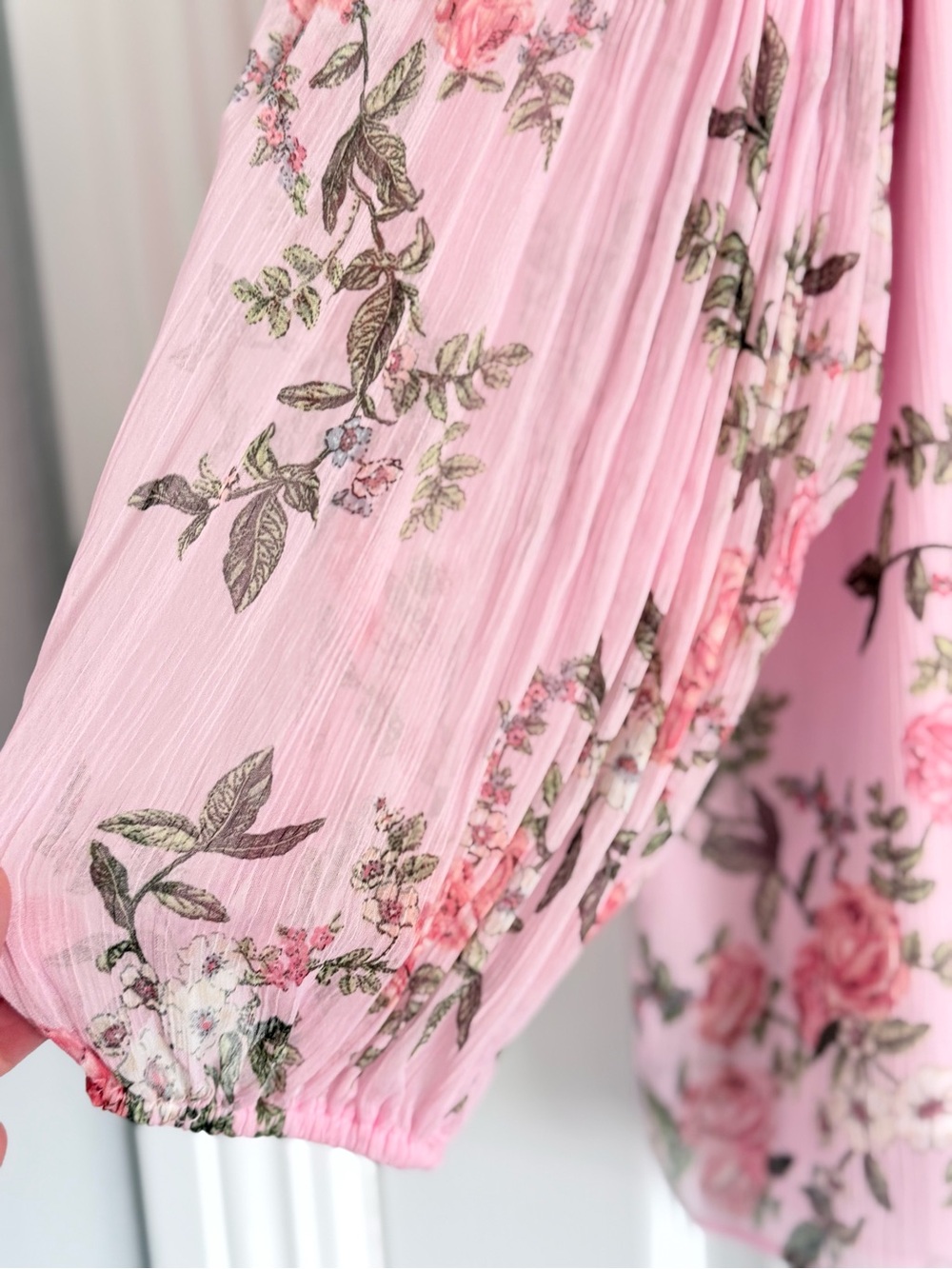 ๐ป LC Lauren Conrad Pink Floral Peasant Blouse XL - Picture 4 of 8